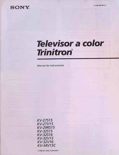 Sony trinitron crt manuale - trinitron, tv